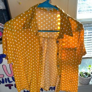 cropped button up shirt